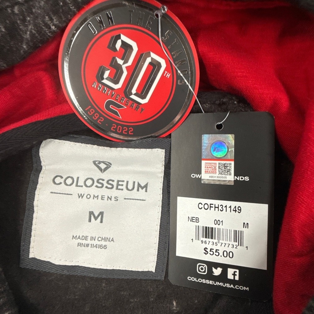 Nebraska Cornhuskers Hoodie Womens M Colosseum Huskers NCAA Black Red NWT - Picture 6 of 8